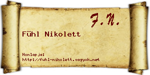 Fühl Nikolett névjegykártya